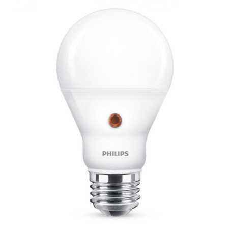 BEC LED Philips- soclu E27- putere 6.5W- forma clasic- lumina alb rece- alimentare 220 - 240 V- 000008718696739426timbru verde 0