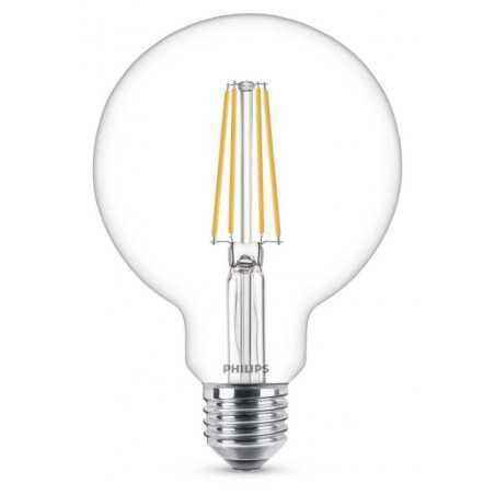 BEC LED Philips- soclu E27- putere 7W- forma clasic- lumina alb calda- alimentare 220 - 240 V- 000008718696742457timbru verde 0.