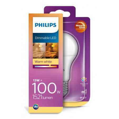 BEC LED Philips- soclu E27- putere 13W- forma clasic- lumina alb calda- alimentare 220 - 240 V- 000008718699659844timbru verde 0