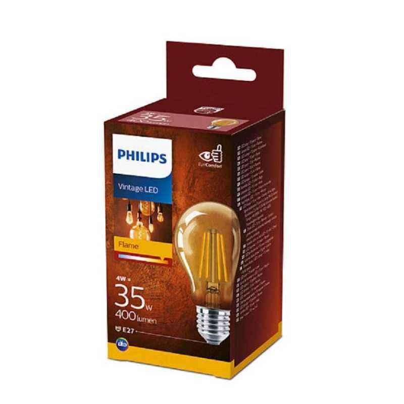 BEC LED Philips- soclu E27- putere 4W- forma clasic- lumina alb calda- alimentare 220 - 240 V- 000008718699673529timbru verde 0.