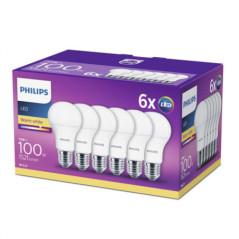 SET 6 becuri LED Philips- soclu E27- putere 13W- forma clasic- lumina alb calda- alimentare 220 - 240 V- 000008718696586273timbr