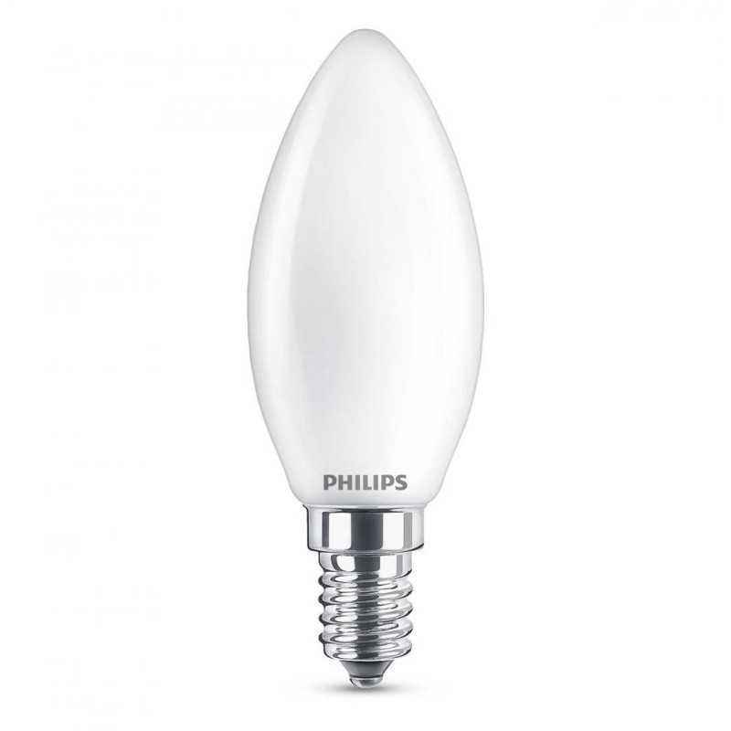 SET 2 becuri LED Philips- soclu E14- putere 4.3W- forma lumanare- lumina alb calda- alimentare 220 - 240 V- 000008718696751367ti