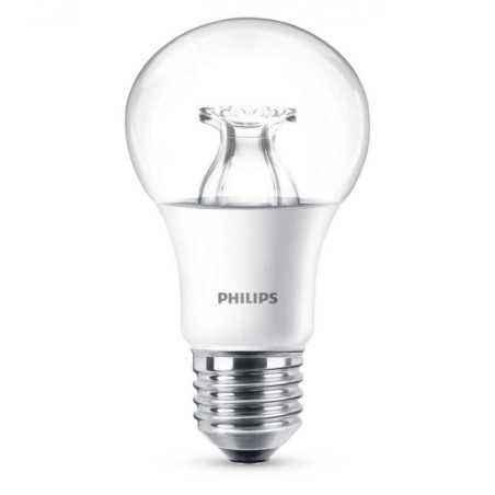 BEC LED Philips- soclu E27- putere 8.5W- forma clasic- lumina alb calda- alimentare 220 - 240 V- 000008718696572177timbru verde