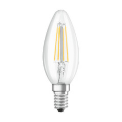 BEC LED Osram- soclu E14- putere 4W- forma lumanare- lumina alb rece- alimentare 220 - 240 V- 000004058075437142timbru verde 0.4