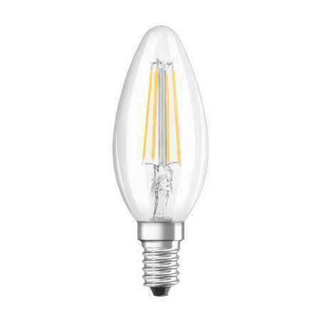 BEC LED Osram- soclu E14- putere 4W- forma lumanare- lumina alb rece- alimentare 220 - 240 V- 000004058075437142timbru verde 0.4