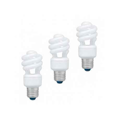 SET 3 becuri fluorescent Panasonic- soclu E27- putere 11W- forma spirala- lumina alb calda- alimentare 220 - 240 V- EFD11E27HD3E