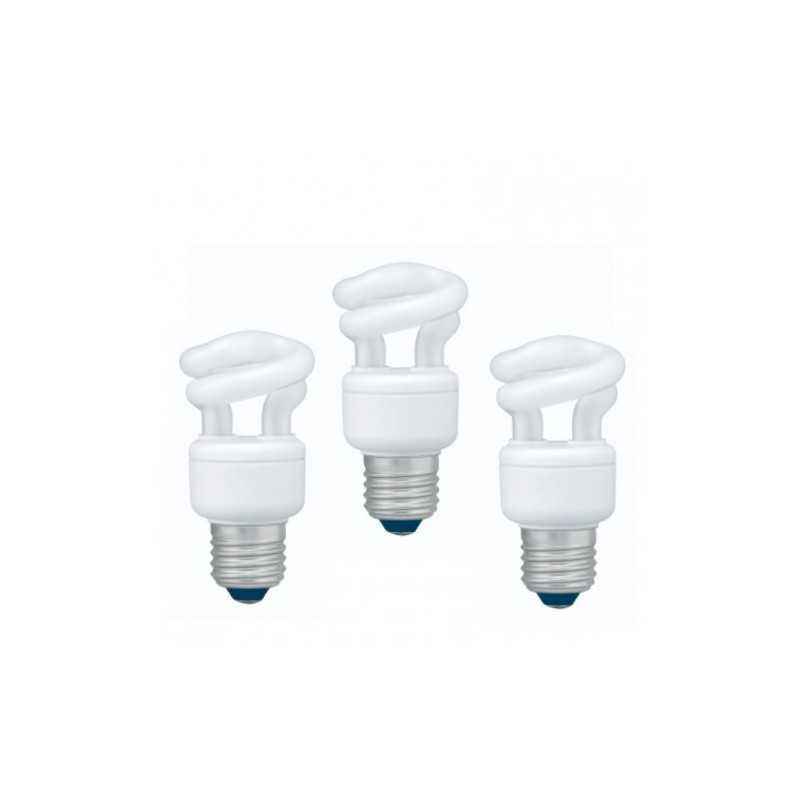 SET 3 becuri fluorescent Panasonic- soclu E27- putere 5W- forma spirala- lumina alb calda- alimentare 220 - 240 V- EFD5E27HD3E-3