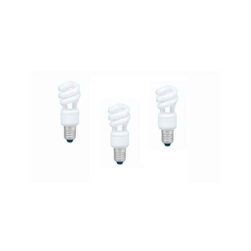 SET 3 becuri fluorescent Panasonic- soclu E27- putere 8W- forma spirala- lumina alb calda- alimentare 220 - 240 V- EFD8E27HD3E-3