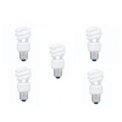 SET 5 becuri fluorescent Panasonic- soclu E27- putere 8W- forma spirala- lumina alb rece- alimentare 220 - 240 V- EFD8E65HD3E-5t
