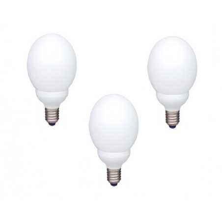 SET 3 becuri fluorescent Panasonic- soclu E27- putere 18W- forma sferic- lumina alb calda- alimentare 220 - 240 V- EFG18E27HD-3t