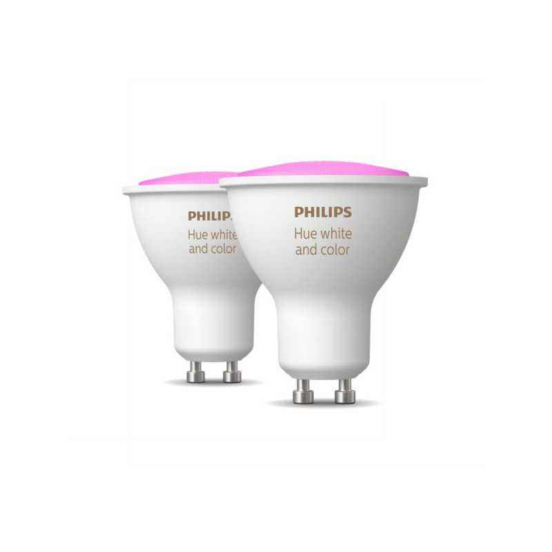 SET 2 SPOTURI incastrate smart LED Philips- soclu GU10- putere 5.7W- forma spot- lumina multicolora- alimentare 220 - 240 V- 000