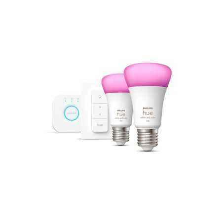 SET 2 becuri smart LED Philips- soclu E27- putere 9.5W- forma clasic- lumina toate nuantele de alb- alimentare 220 - 240 V- 0000