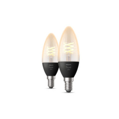 SET 2 becuri smart LED Philips- soclu GU10- putere 4.5W- forma lumanare- lumina alb calda- alimentare 220 - 240 V- 0000087195143