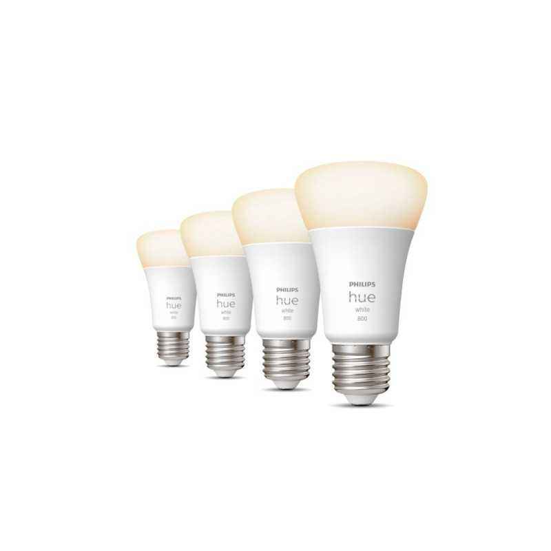 SET 4 becuri smart LED Philips- soclu E27- putere 9W- forma clasic- lumina alb calda- alimentare 220 - 240 V- 000008719514319141