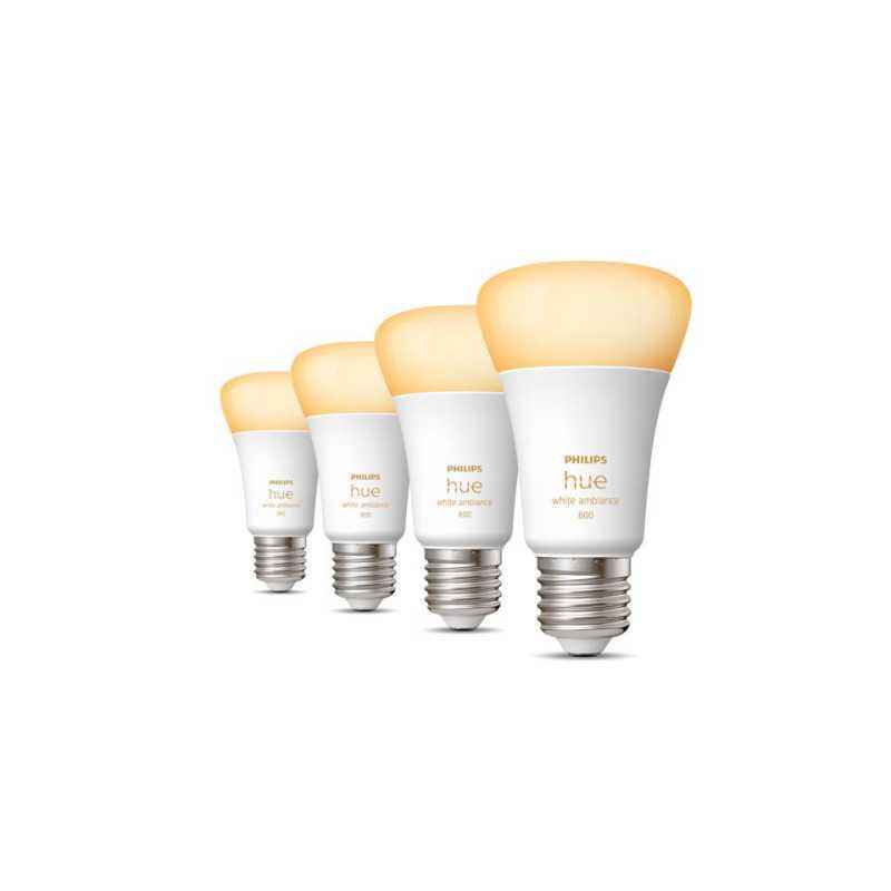 SET 4 becuri smart LED Philips- soclu E27- putere 6W- forma clasic- lumina toate nuantele de alb- alimentare 220 - 240 V- 000008