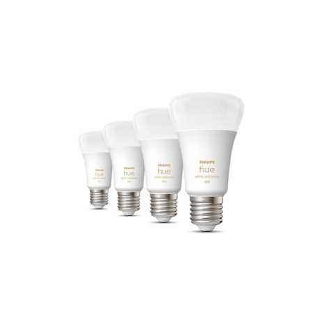 SET 4 becuri smart LED Philips- soclu E27- putere 6W- forma clasic- lumina toate nuantele de alb- alimentare 220 - 240 V- 000008
