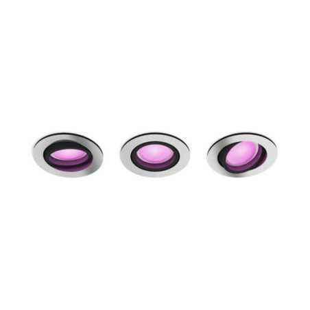 SET 3 SPOTURI incastrate smart LED Philips- soclu GU10- putere 5.7W- forma spot- lumina multicolora- alimentare 220 - 240 V- 000