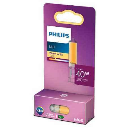 BEC LED Philips- soclu G9- putere 3.5W- forma tub- lumina alb calda- alimentare 220 - 240 V- 000008718699758585timbru verde 0.45