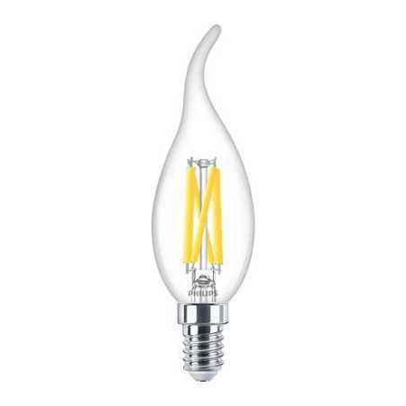 BEC LED Philips- soclu E14- putere 3.4W- forma flacara- lumina alb calda- alimentare 220 - 240 V- 000008719514324374timbru verde