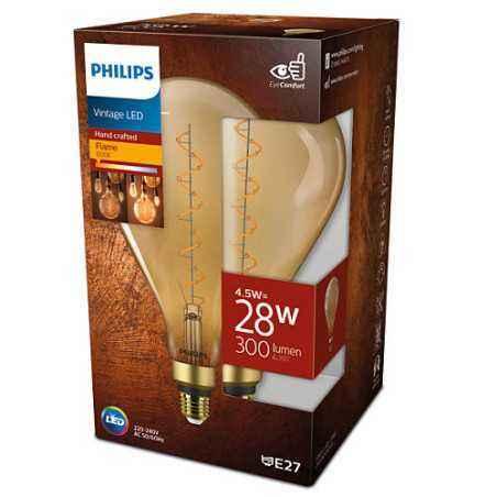 BEC LED Philips- soclu E27- putere 4.5W- forma clasic- lumina flacara- alimentare 220 - 240 V- 000008719514313828timbru verde 0.