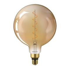 BEC LED Philips- soclu E27- putere 4.5W- forma clasic- lumina flacara- alimentare 220 - 240 V- 000008719514313842timbru verde 0.