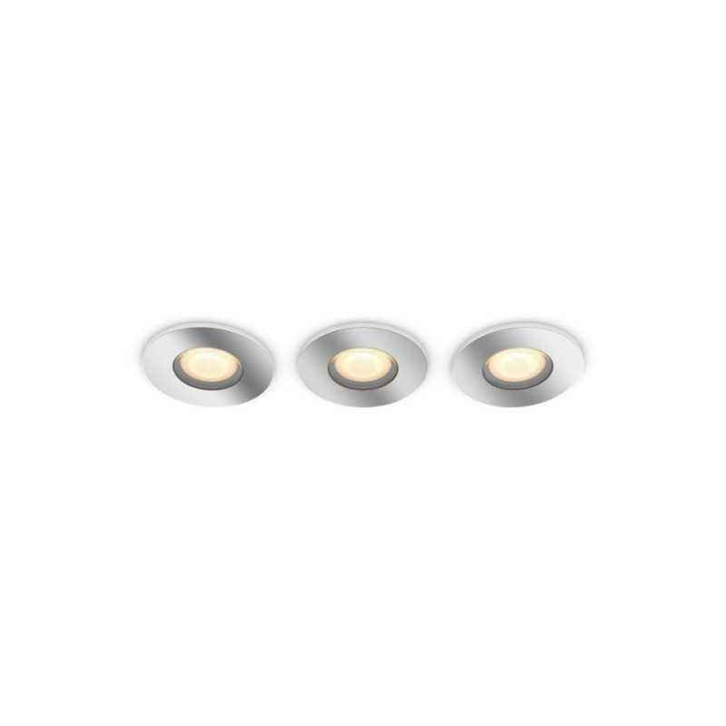SET 3 SPOTURI incastrate smart LED Philips- soclu integrat- putere 5W- forma spot- lumina alb calda- alb rece- alimentare 220 -