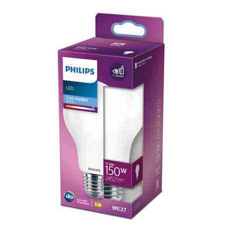 BEC LED Philips- soclu E27- putere 17.5W- forma clasic- lumina alb rece- alimentare 220 - 240 V- 000008718699764616timbru verde