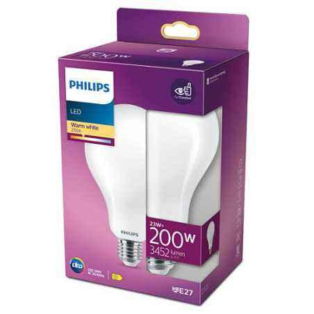 BEC LED Philips- soclu E27- putere 23W- forma clasic- lumina alb calda- alimentare 220 - 240 V- 000008718699764630timbru verde 0