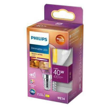 BEC LED Philips- soclu E14- putere 3.4W- forma oval- lumina alb calda- alimentare 220 - 240 V- 000008719514324398timbru verde 0.