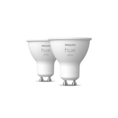 SET 2 becuri smart LED Philips- soclu GU10- putere 5.2W- forma plat- lumina multicolora- alimentare 220 - 240 V- 000008719514340