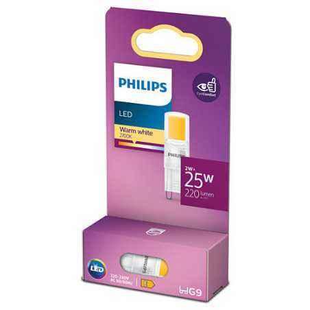 BEC LED Philips- soclu G9- putere 2W- forma capsula- lumina alb calda- alimentare 220 - 240 V- 000008719514303690timbru verde 0.