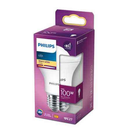 BEC LED Philips- soclu E27- putere 13W- forma oval- lumina alb calda- alimentare 220 - 240 V- 000008718699769765timbru verde 0.4