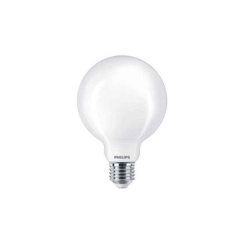 BEC LED Philips- soclu E27- putere 7W- forma sferic- lumina alb calda- alimentare 220 - 240 V- 000008718699764692timbru verde 0.