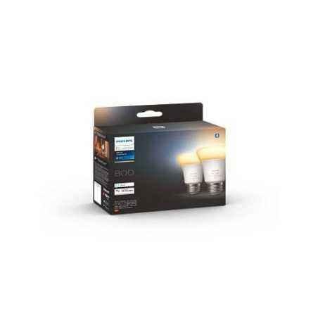 SET 2 becuri smart LED Philips- soclu E27- putere 6 W- forma oval- lumina alb calda- alb rece- alimentare 220 - 240 V- 000008719