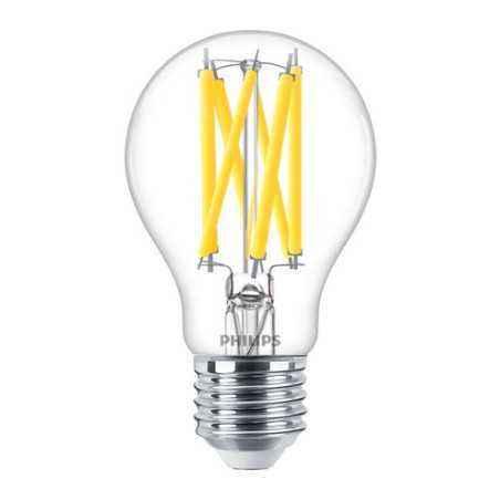 BEC LED Philips- soclu E27- putere 10.5W- forma clasic- lumina alb calda- alimentare 220 - 240 V- 000008719514324077timbru verde
