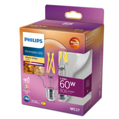 BEC LED Philips- soclu E27- putere 5.9W- forma sferic- lumina alb calda- alimentare 220 - 240 V- 000008719514323957timbru verde