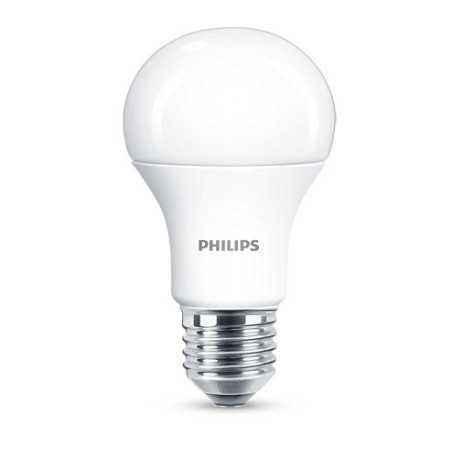 BEC LED Philips- soclu E27- putere 11W- forma clasic- lumina alb calda- alimentare 220 - 240 V- 000008718699769703timbru verde 0