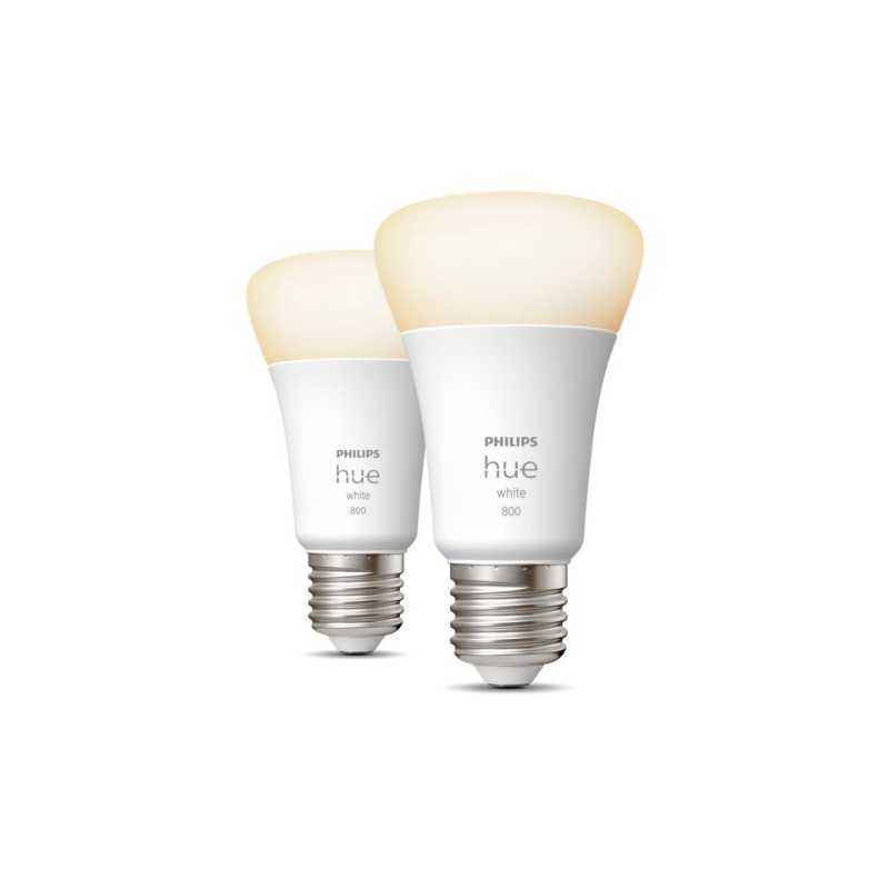 SET 2 becuri smart LED Philips- soclu E27- putere 9W- forma oval- lumina alb calda- alb rece- alimentare 220 - 240 V- 0000087195