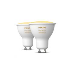SET 2 becuri smart LED Philips- soclu GU10- putere 5W- forma spot- lumina alb- alimentare 220 - 240 V- 000008719514340121timbru