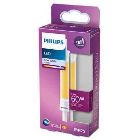 SPOT LED Philips- soclu R7S- putere 7.2W- forma tub- lumina alb rece- alimentare 220 - 240 V- 000008719514303850timbru verde 0.4