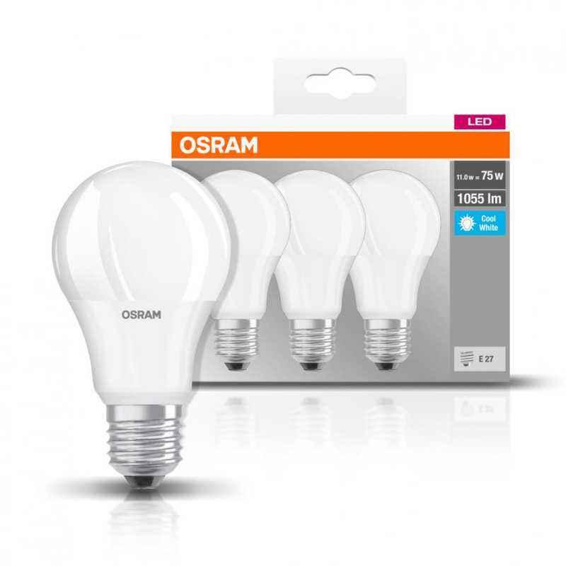 Set 3 BEC LED Osram- soclu E27- putere 10 W- forma clasic- lumina alb- alimentare 220 - 240 V- 000004058075819573timbru verde 1.