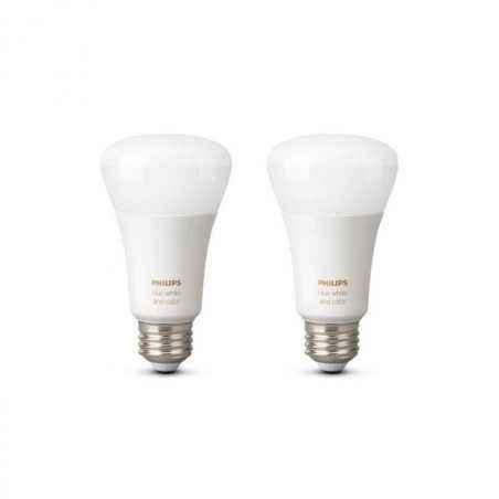 SET 2 becuri smart LED Philips- soclu E27- putere 10W- forma clasic- lumina multicolora- alimentare 220 - 240 V- 000008718696729