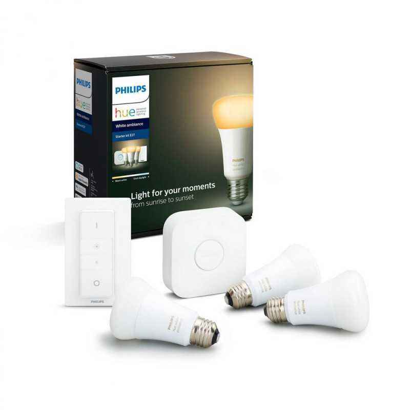 SET 3 KIT smart LED Philips- soclu E27- putere 9W- forma clasic- lumina alb calda- alimentare 220 - 240 V- 000008718699673345tim