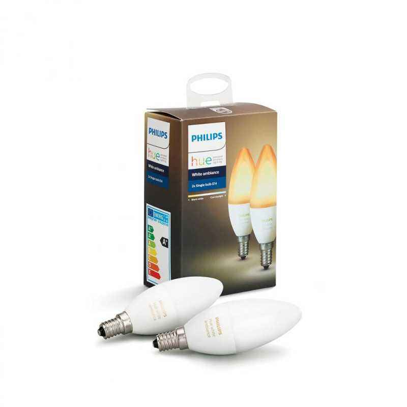 SET 2 KIT smart LED Philips- soclu E14- putere 6W- forma clasic- lumina toate nuantele de alb- alimentare 220 - 240 V- 000008718