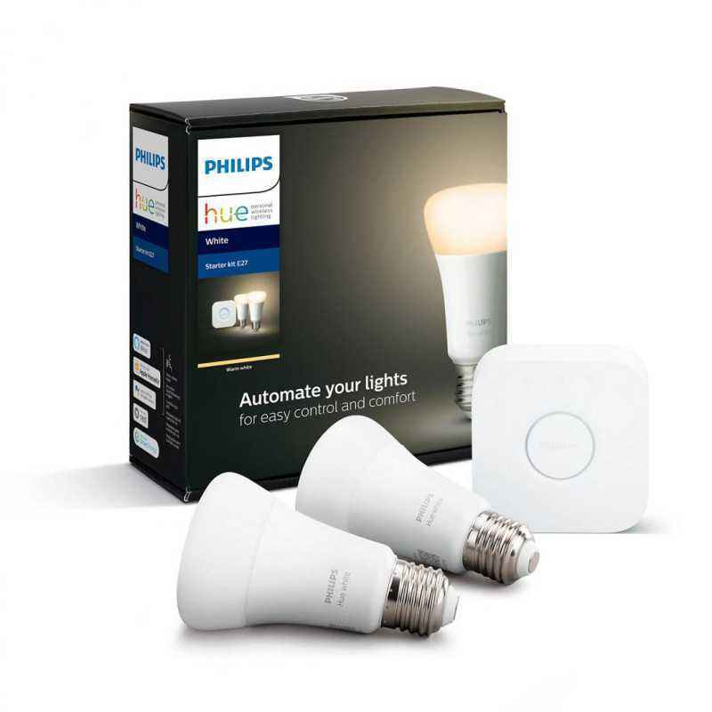 SET 2 KIT smart LED Philips- soclu E27- putere 9W- forma clasic- lumina alb calda- alimentare 220 - 240 V- 000008718696785218(ti