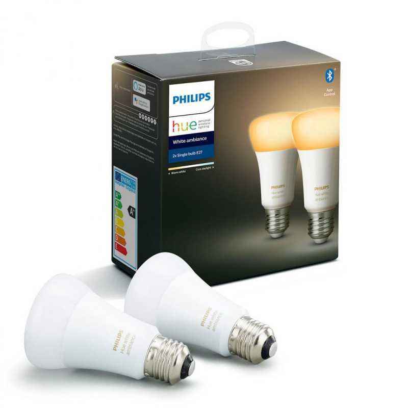 SET 2 KIT smart LED Philips- soclu E27- putere 8.5W- forma clasic- lumina toate nuantele de alb- alimentare 220 - 240 V- 0000087