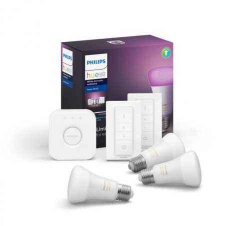 SET 3 KIT smart nespecificat Philips- soclu E27- putere 9W- forma clasic- lumina multicolora- alimentare 220 - 240 V- 0000087186