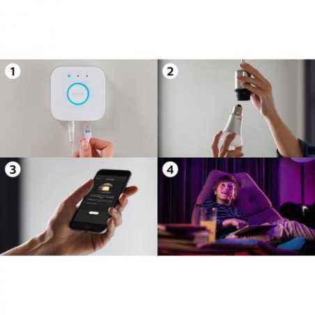 SET 3 KIT smart nespecificat Philips- soclu E27- putere 9W- forma clasic- lumina multicolora- alimentare 220 - 240 V- 0000087186