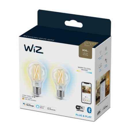 SET 2 becuri smart LED Philips- soclu E27- putere 7W- forma clasic- lumina toate nuantele de alb- alimentare 220 - 240 V- 000008