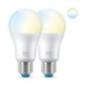 SET 2 becuri smart LED Philips- soclu E27- putere 8W- forma clasic- lumina toate nuantele de alb- alimentare 220 - 240 V- 000008
